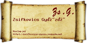 Zsifkovics Győző névjegykártya